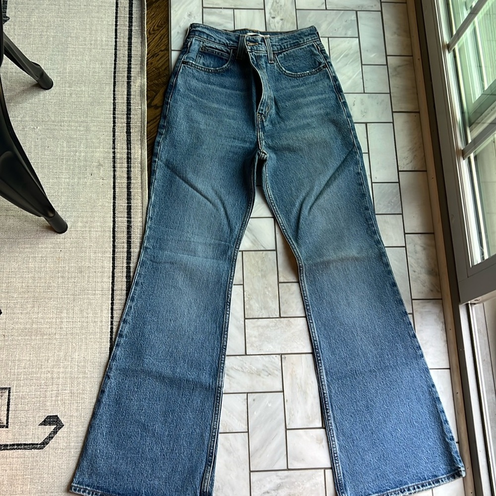 Levis premium 70s high flare jeans